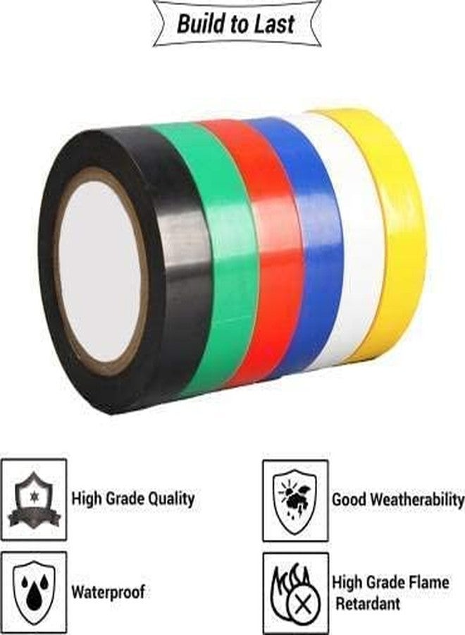 Nortek Self Adhesive PVC Insulation Electrical Tape 6-meter Tape 1.8cm x 6m x 0.125 mm Multicolor (TARASHA 6 METER, Pack of 15) - Image 4